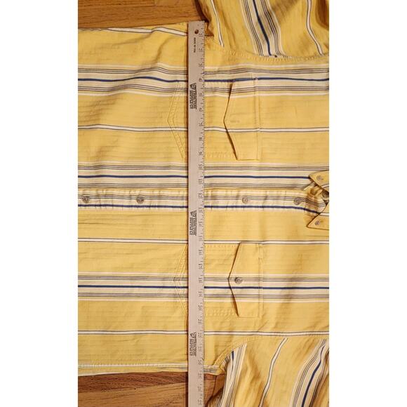 Roper Button Front Shirt Long Sleeve Yellow Blue Stripe Mens Sz X-Large Western - Picture 4 of 7